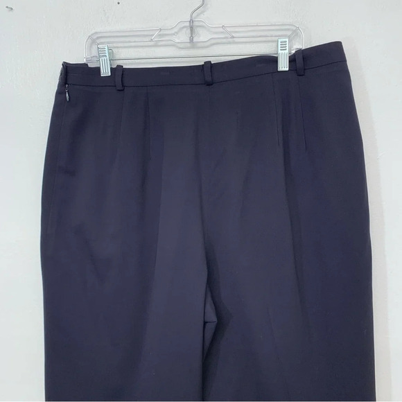 Talbots Pants Wool Blend Navy Blue Crop  Size 18 Lined Side Zip Career Casual - Picture 6 of 12
